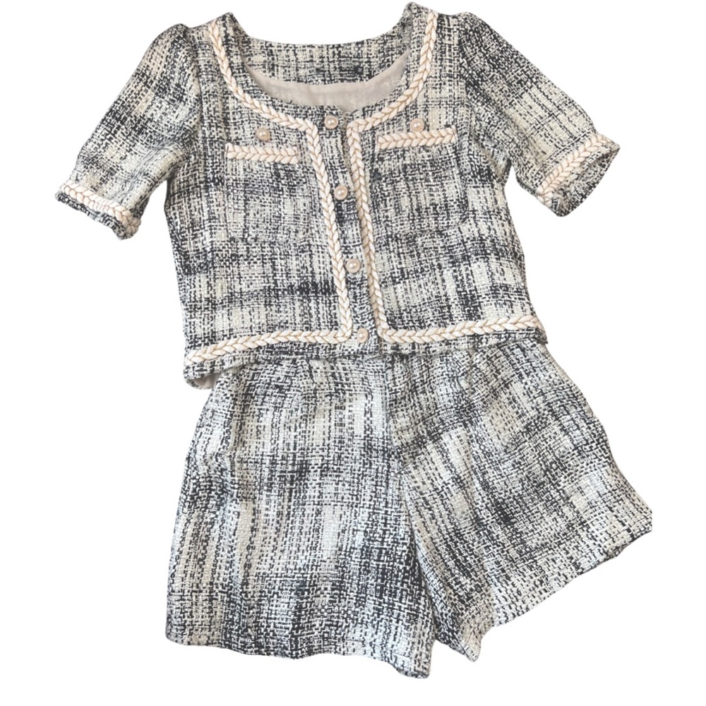 Set tweed 2 pieces: top + short